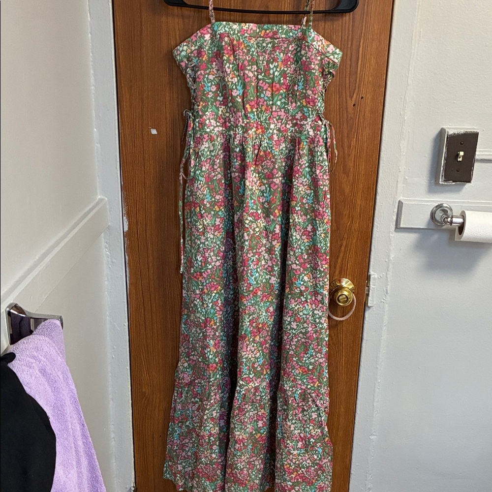 Lost + Wander Floral Maxi Dress - Green and Pink